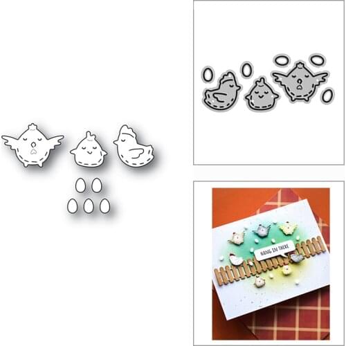 New 2021 Cute Stitched Hen Chick Egg Metal Cutting Dies for DIY Scrapbooking and Card Making Decorative Embossing Craft No Stamp