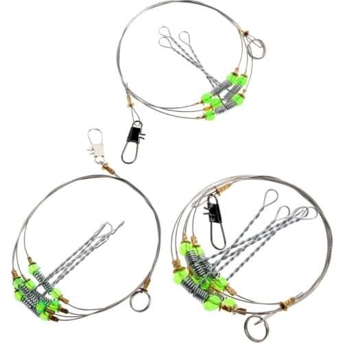 2021 New Anti-Winding Swivel String Sea Fishing Hook Steel Rigs Wire Leader Fish Hooks