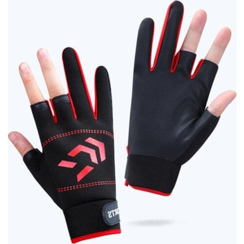3 Fingers Cut Fishing Gloves Tool for Men Anti-slip Outdoor Fishing Gloves Elasticity Glove Fishing Accessories Fish WorkGloves