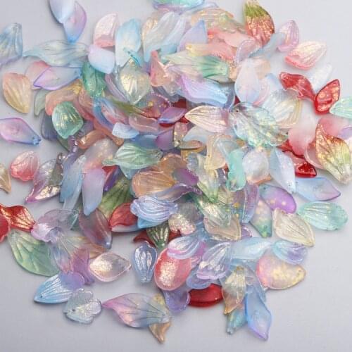 50g Mixed Colorful Flower Petal Pendants Charms Czech Glass Loose Beads for Earrings Hair Jewelry Components Wholesale DIY