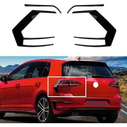2PCS For VW Golf 7 MK7 GTI R GTD R400 2012-2015 Rear Bumper Splitter Canard Auto Exterior Parts Rear Splitter Fog Lamp Trim