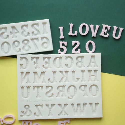 Letters & Numbers Silicone Mold Fondant Mould Cake Decorating Tools Chocolate Gumpaste Molds, Sugarcraft, Kitchen Gadget