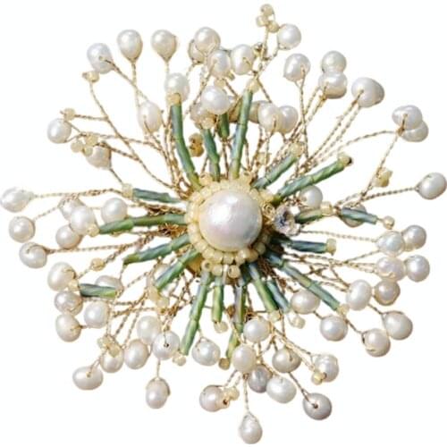 SINZRY new handmade jewelry natural rice pearl elegant snowflake luxury womens brooches pin fashion jewelry accessory
