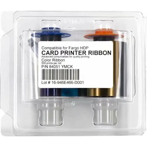 Compatible Fargo 84051 YMCK Color Ribbon For HDP5000 Card Printer 500 Prints 1 Roll