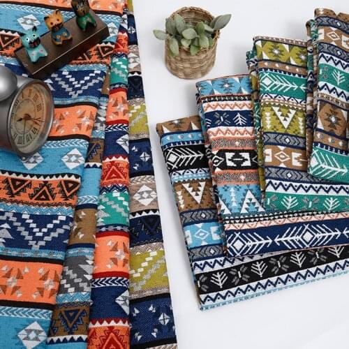 Heavy Boho Style Chenille Jacquard Fabric Bohemian Ethnic Vintage Upholstery Sofa Curtain Tablecloths by Meters