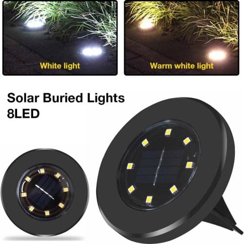 4pcs 8led Solar Buried Lights Street Lights Waterproof Intelligent Control Lights, Used For Courtyard Garden Lighting Decoration