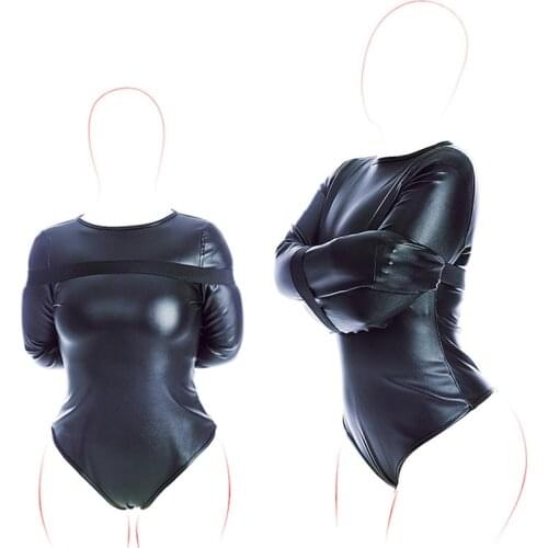 Unisex Leather Restraint Bodysuit Sexy Lingerie BDSM Bondage Mummy Restraint Bags Sex Slave Cosplay Binding Belt Exotic Sex Toys