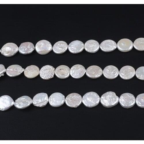 Factory Price 20MM Natural White Big Size A Quality 100% Real Coin Button Pearl Strand