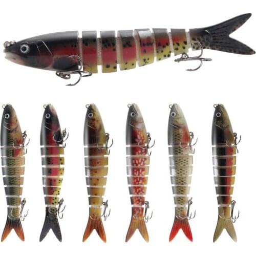 1Pcs Sinking Wobblers 8 Segments Fishing Lure 135mm19g Multi-Jointed Swimbait Knotty Hard Bait CrankBait Perch Fishing Tackle