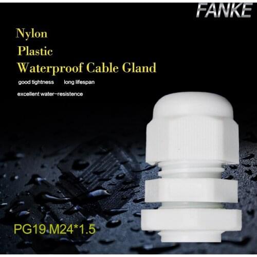 1piece M24*1.5 Waterproof Nylon Plastic Cable Gland Connector for 12-15mm Cable white color Hot Sale IP68 Factory wholesale