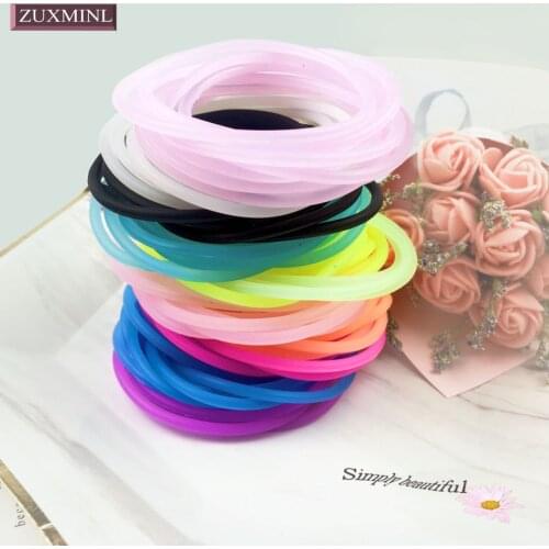 100 pcs Women Colorful Hair Ties Silicone Elastic Hair Rubber Bands For Ponytail Holder Girls Hairbands Gum Children Accessories