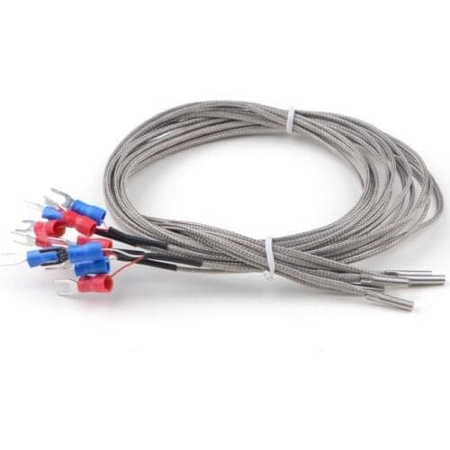 2pcs/lot 3D Printer 3*15 K type Model Thermocouple Temperature Length 1M 315K Shield Temperature Measuring Cable Sensor