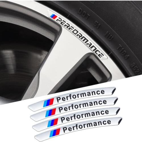 4pcs Wheel Hub M Power Performance Aluminium Alloy Stickers for BMW 3 Series E30 E34 E36 E46 M3 Z3 E60 E90 E39 E70 F10 F20 F30
