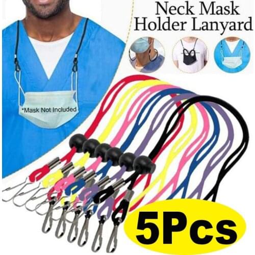 5Pcs Mask Adjustable Hanging Rope Face Mask Lanyard Anti-lost Face Cover Lanyard Ear Holder Neck Hang Rope with Hook Wholesale