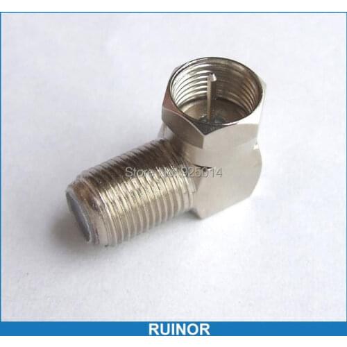 50PC F FEMALE TO F MALE 90 Deg Right Angle PLUG CCTV TV Coax Cables & Connectors