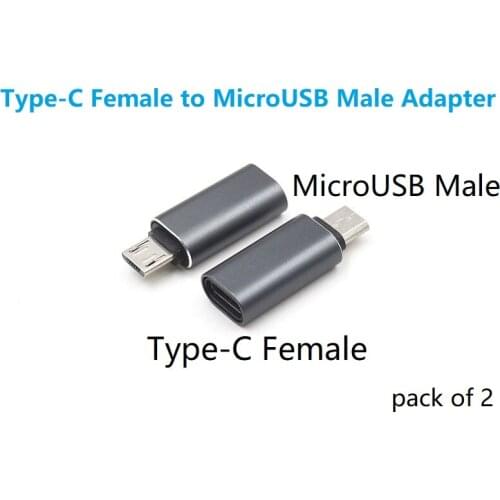Type-C Female to MicroUSB Male Adapter, MicroUSB to Type-C Covert, USB-C to MicroUSB for Huawei, Xiaomi, Samsung Charge Data