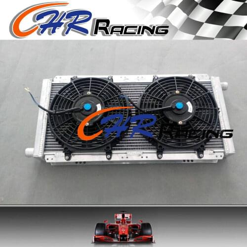 Aluminum Radiator + 2 FAN for LOTUS ELISE & EXIGE SERIES 1&2 & VAUXHALL VX220 MT