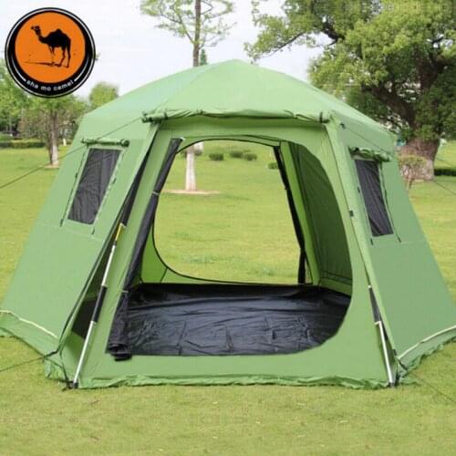 DESERT CAMEL 5 8 Person Automatic Tent Outdoor Beach Party Tents Yurt Waterproof Double Layer Large Camping Family Tent Pergola