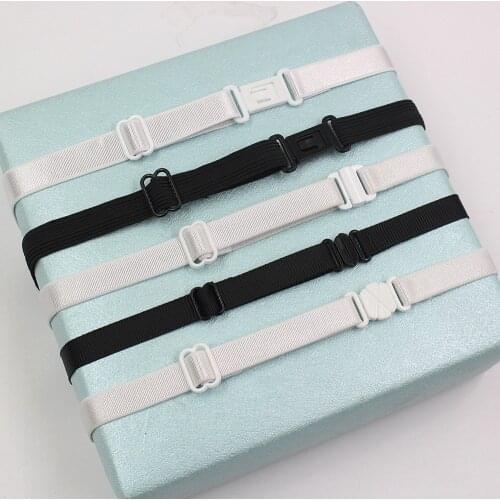 L-201005-1127 2pcs 10mm/12mm Childrens Bowknot Flower Knot Adjustable Polyester Black and White Elastic Webbing Extension Belt