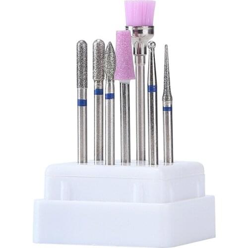 7pcs Nail Drill Bits kit nail art drill Milling Cutter Rotary Electric Pedicure device file Manicure tools