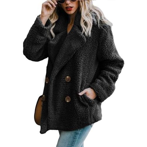 Fall/winter new fashion casual plush coat jacket womens plush coat