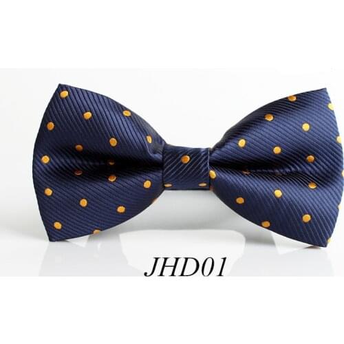 New Fashion Novelty Mens Navy Blue Golden Dots Bow ties Unique Tuxedo Bowtie Necktie Formal Brand for men