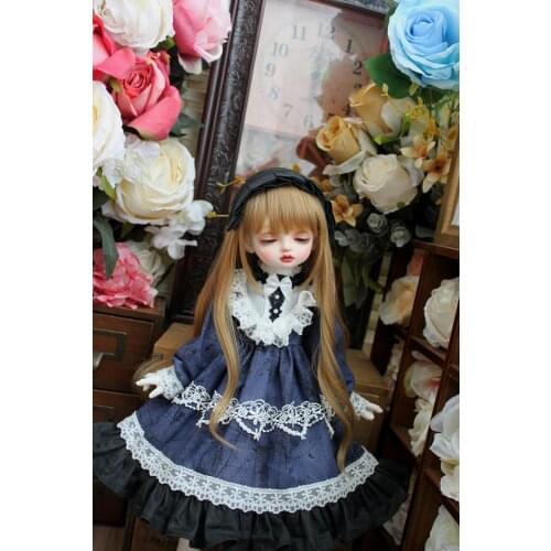 BJD Doll clothes suitable for 1-3 1-4 1-6 size fashionable dress blue and purple dress doll accessories