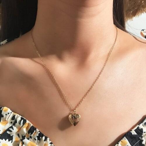 Can Open Locket Necklaces Jewelry for Women Mom Gift Heart Pendant Necklace Animal Photo Frames Valentines Day Lover Gift