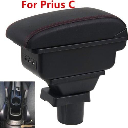 For Toyota Prius C Prius C armrest box central Store content Storage box Aqua armrest box USB interface