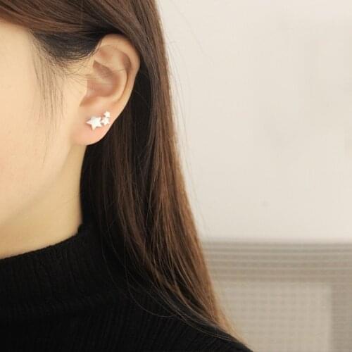 Fashion Moon Star Stud Earring For Women Trend 2021 Simple Everyday Wear Silver Color Earrings For Women And Girls Birthday Gift