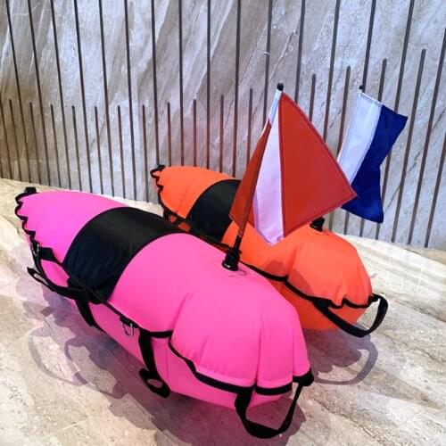 Scuba Diving Inflation Torpedo Buoy Signal Float Ball + Diving Flag Freediving Gear Equipment