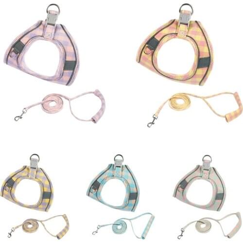 Dog Harness with Leash Pet Adjustable Reflective Vest Walking Lead for Puppy French Bulldog Chihuahua Harness Pet Accessories