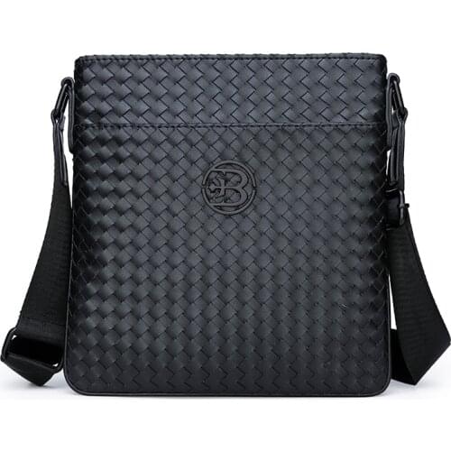 2020 New Business Mens High Quality PU Leather Small Men Messenger Bags High Quality Mini Male Casual Crossbody Bag-Black