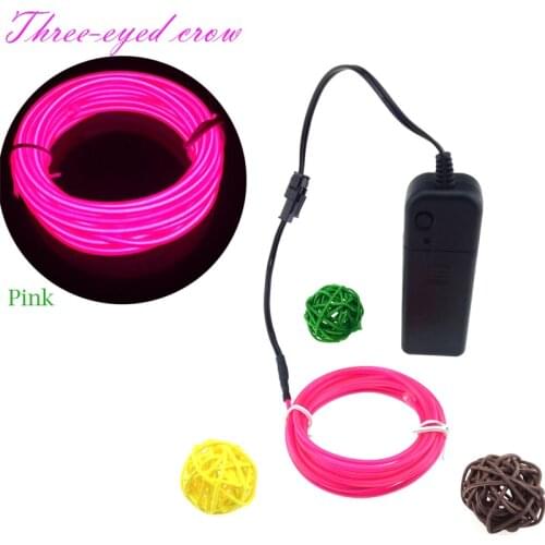 5M 10 colors Neon LED EL Wire Lamp Glow String Lights Rope Tube For Home Car Dance Party decoration + Battery powered controller