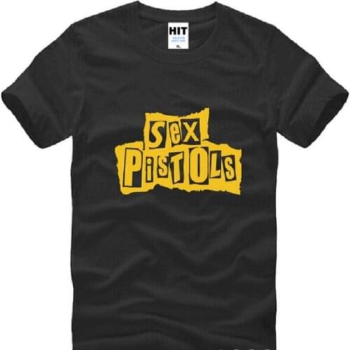 Punk Rock Sex Pistols Printed T Shirts Men Hip Hop Short Sleeve O-Neck Cotton Man T-Shirt Cool Tee Shirt Homme Camisa Masculina