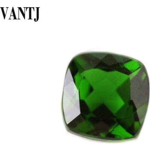 VANTJ Natural Chrome Diopside Loose Gemstone Cushion Cut Women For Silver Gold Ring Mounting Diy Jewelry Women Party Gift