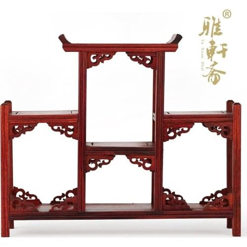 High-grade mahogany wood display shelf small objects frame tea booth frame teapot base