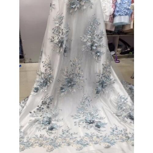 High quality New design french Net Lace Embroidered African Guipure French Lace Fabric BZL-101624 with flower for bridal dress