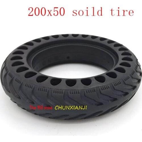 High quality 200x50 explosion-proof electric bicycle scooter tubeless tires 8 inch motorcycle solid wheel tire honeycomb hole