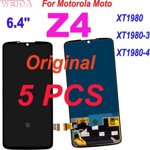 5 PCS Original 6.4'' LCD For Motorola Moto Z4 XT1980 XT1980-3 XT1980-4 LCD Touch Screen Digitizer Assembly for Moto Z4 Display