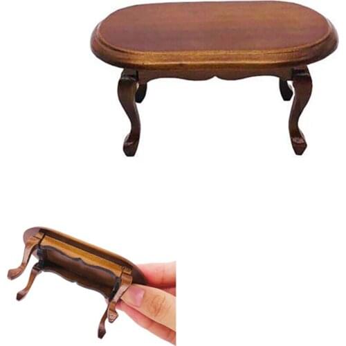 1/12 Mini Dollhouse Furniture Miniature Teatable Coffee Table Living Room Toy Doll House Accessories Simulation Kids Toy D9