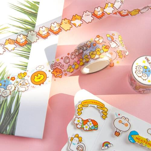2M Kawaii Cat Washi Masking Tape Korean Girl Cute DIY Scrapbooking Sticker Label Journal Decoration School Stationary Supplies