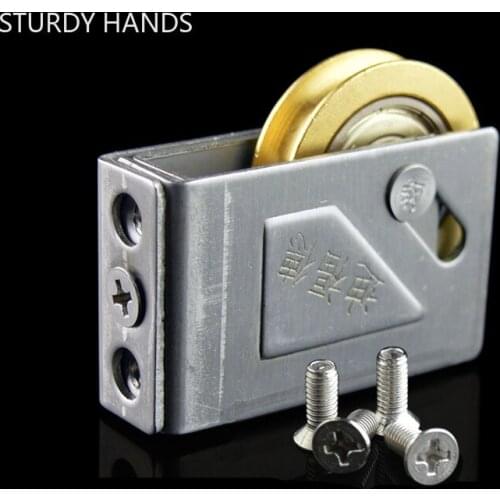 2pcs/lot Home Sliding Door Metal Roller Pulley Wheel Panning Cupboard Door Sliding Track Roller Pulley Hardware Accessories