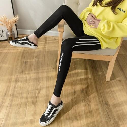 28810# Maternity Pants Summer Letter Printing Support Abdomen Elastic Waist Belly Support Pants Maternity Trousers