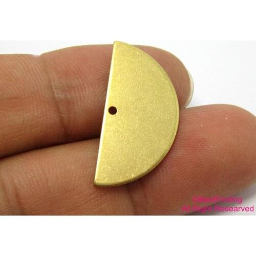30pcs Brass pendant 25.5x12.5mm half round Raw brass earrings pendant 1 hole R491