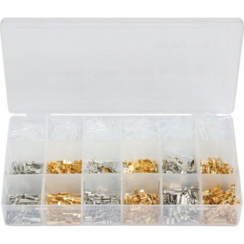 540Pcs 2.8/4.8/6.3mm Female Male Terminals Electrical Spade Wire Butt Connectors Lugs Cable Splice Crimp Terminals Kit