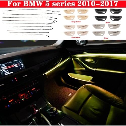 Car neon interior door ambient light decorative lighting 2-color Blue Orange Lamp for BMW 5 series F10 F11 F18 2010-2017 LED