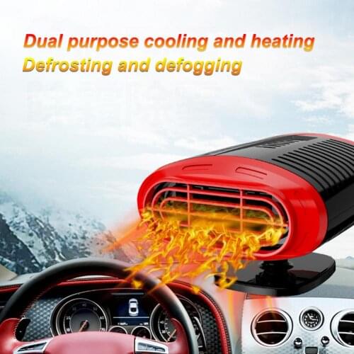 2 In1 Car Heater 12V/24V Fast Heating Defrost Demister Cooling Heating Fan 360-Degree Rotation Electric Windshield Window Heater