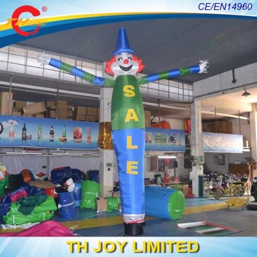 Free shipping!5M Height 45cm tube customized clown inflatable air dancer for advertising,desktop clown inflatable tube man