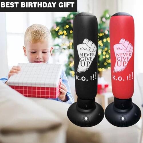 Boxing Punching Bag Boxing Muay Thai Inflatable Tumbler Decompression Punching Sandbag for Kid Adult Force Core Training Tool